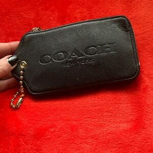 Coach Black Leather money pouch